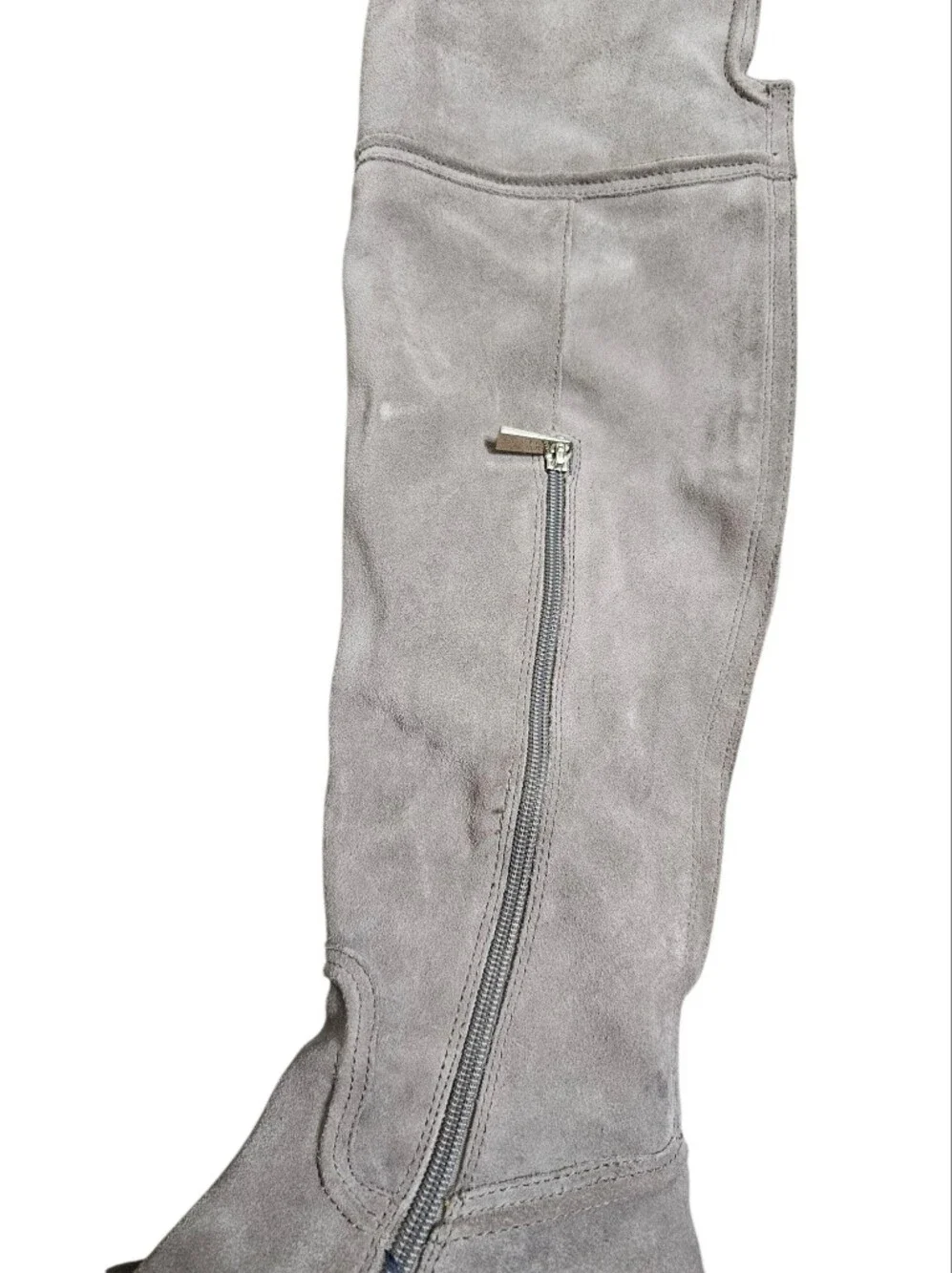 Vince Camuto Baldwin Gray Suede Leather Tall Suede Over The Knee-High Boots